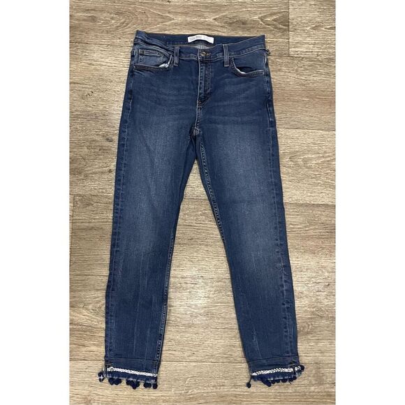 Zara Basic Denim Women’s 6 Tassel Ankle - Picture 1 of 7